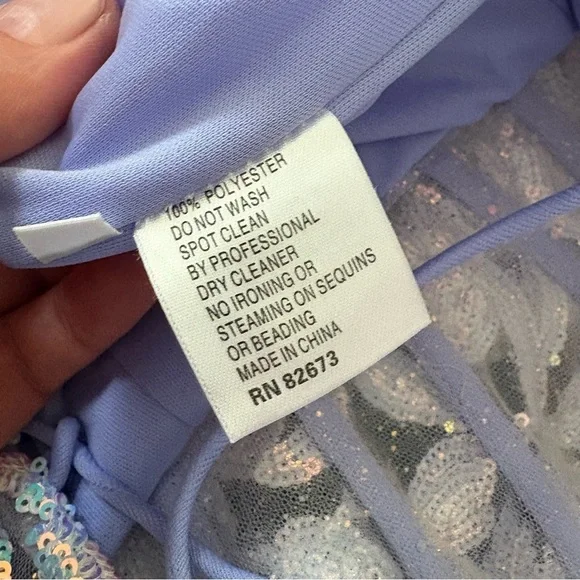 Ellie Wilde Periwinkle Sequin Gown Size 2
